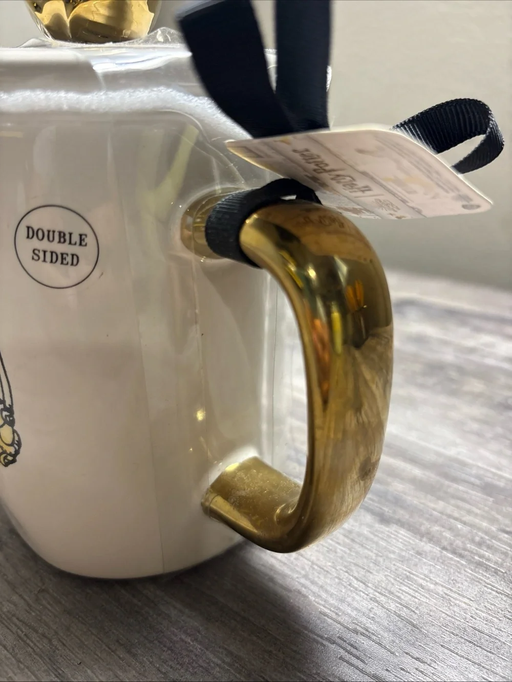 Rae Dunn White Ceramic Harry Potter Collector Mug with Golden Snitch